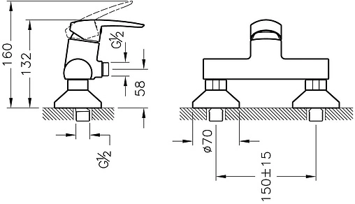 Смеситель для душа VitrA Dynamic S хром A40954EXP