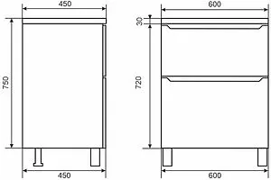 Тумба под умывальник напольная Uperwood UPD Tanos 60 чёрный 291120331 Тумба под умывальник напольная Uperwood UPD Tanos 60 чёрный 291120331, 2
