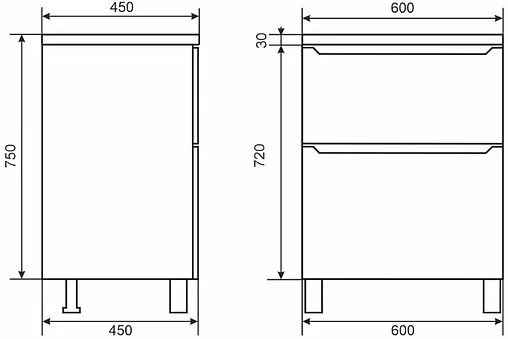 Тумба под умывальник напольная Uperwood UPD Tanos 60 чёрный 291120331