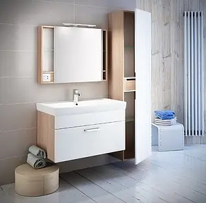 Шкаф-зеркало IDDIS Mirro 80 белый/дерево MIR8000i99, 5