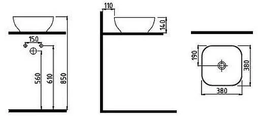 Раковина Bien Motto 38 белый MTLG03801FD0W3000