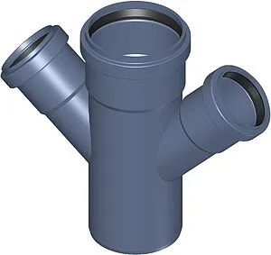 Крестовина одноплоскостная внутренняя бесшумная D=75x75x75мм Угол 45° Poloplast POLO-KAL NG P2396 Крестовина одноплоскостная внутренняя бесшумная D=75x75x75мм Угол 45° Poloplast POLO-KAL NG P2396, 1