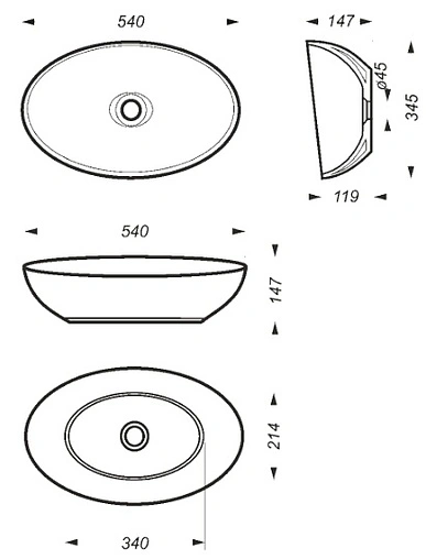 Раковина Sanita Luxe Ringo Cut 54 белый WB.CT/Ringo/54-N.Cut/WHT.G/S1