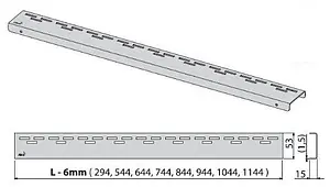 Решетка для лотка 294мм AlcaPlast Hope-300L Решетка для лотка 294мм AlcaPlast Hope-300L, 2