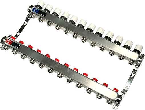 Группа коллекторная без расходомеров 12 отводов 1&quot;в/в x ¾&quot;ек Uni-fitt TECHNO 451W4312