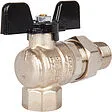 Кран шаровый с американкой угловой ½"в x ½"н Stout ГОСТ Р 59553-2021 SVB-0008-200015