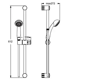 Душевая стойка Vidima Seva Jet S1 хром BA187AA Душевая стойка Vidima Seva Jet S1 хром BA187AA, 2