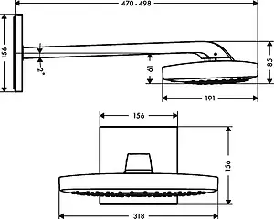 Лейка верхнего душа с настенным креплением Hansgrohe Raindance Select E 300 3jet хром 26468000 Лейка верхнего душа с настенным креплением Hansgrohe Raindance Select E 300 3jet хром 26468000, 2