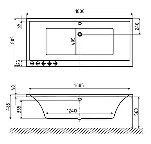 Ванна акриловая Excellent Pryzmat Lux 180x80 WAEX.PRL18WH Ванна акриловая Excellent Pryzmat Lux 180x80 WAEX.PRL18WH, 2
