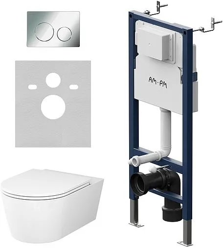 Комплект 6 в 1 Am.Pm Func FlashClean IS90151.8F1701 с кнопкой хром глянцевый