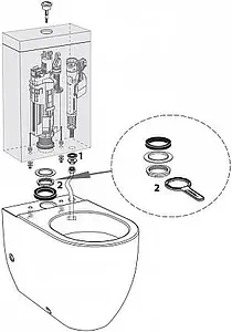 Механизм смыва для бачка Kerasan золото 750991 Механизм смыва для бачка Kerasan золото 750991, 2