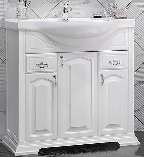 Тумба-умывальник напольная Opadiris Риспекто 85 белый матовый 00-00006704+1WH110265