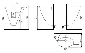 Раковина Bien Mineral 80 белый MNLM08001FD1W3000 Раковина Bien Mineral 80 белый MNLM08001FD1W3000, 2