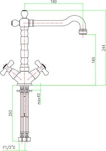 Смеситель для кухни Fiore Margot бронза 26ZZ0641 Смеситель для кухни Fiore Margot бронза 26ZZ0641, 2