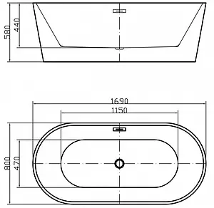 Ванна акриловая отдельностоящая Swedbe Vita 169x80 белый/панель зеленый 8800G, 3