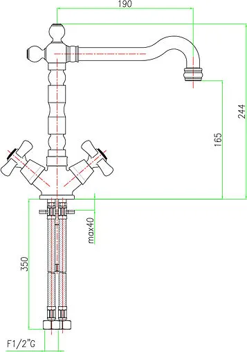 Смеситель для кухни Fiore Margot бронза 26ZZ0641 Смеситель для кухни Fiore Margot бронза 26ZZ0641