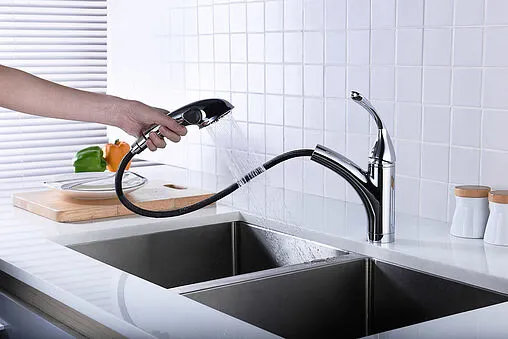 Смеситель для кухни с выдвижным изливом Lemark Intense хром LM5650C