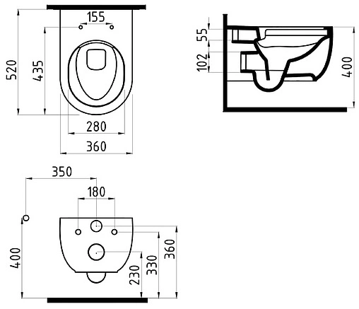 Унитаз подвесной безободковый с функцией биде Bien Vokha черный матовый MDKA052N1VP1B7000