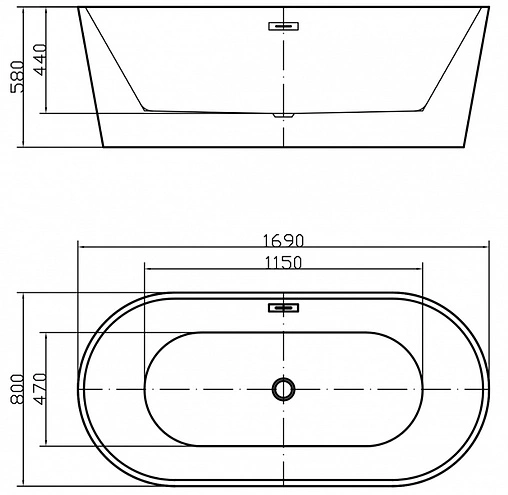 Ванна акриловая отдельностоящая Swedbe Vita 169x80 белый/панель зеленый 8800G