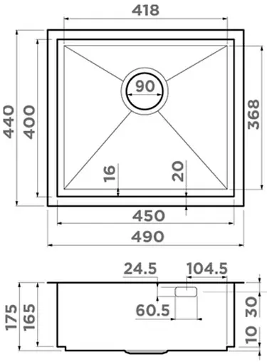 Мойка кухонная Omoikiri Kasen 49-16 INT IN нержавеющая сталь 4997053