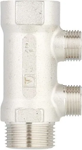 Коллектор распределительный проходной 2 отвода 1&quot;в/н x ½&quot;к Valtec VTc.500.N.0602