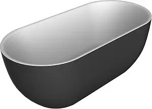 Ванна акриловая отдельностоящая BelBagno 150x80 без перелива  белый/панель черный матовый BB70-1500-800-W/NM, 1