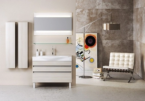 Тумба-умывальник напольная Aqwella Bergamo 80 акация Ber.01.08/n/A+Ber.08.04.D