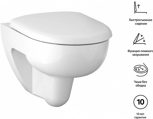 Комплект 5 в 1 Geberit Renova Rimfree 500.124.TC.R с кнопкой Delta 21 хром глянцевый Комплект 5 в 1 Geberit Renova Rimfree 500.124.TC.R с кнопкой Delta 21 хром глянцевый