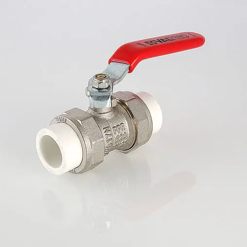 Кран шаровый с двумя переходами на пп трубу 25мм x 25мм Valtec VTp.745.0.025