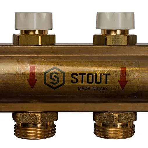 Группа коллекторная без расходомеров 6 отводов 1&quot;в/в x ¾&quot;ек Stout SMB 0468 000006