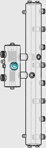 Распределительный коллектор 4 контура с гидрострелкой 1¼&quot;н x 1&quot;н Cевер-R-V4 1945013