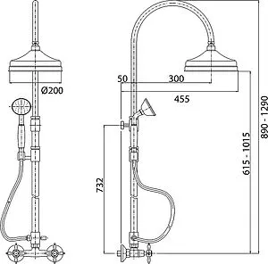 Душевая система со смесителем для душа Cezares Nostalgia золото/белый NOSTALGIA-CD-03/24 Душевая система со смесителем для душа Cezares Nostalgia золото/белый NOSTALGIA-CD-03/24, 2