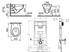 Комплект 5 в 1 VitrA Normus 9773B003-7200 с кнопкой хром глянцевый Комплект 5 в 1 VitrA Normus 9773B003-7200 с кнопкой хром глянцевый, 4
