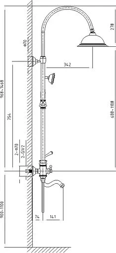Душевая система со смесителем для ванны Timo Adelia хром SX-6010/00