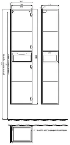 Шкаф-пенал подвесной IDDIS Mirro белый/дерево MIR4000i97 Шкаф-пенал подвесной IDDIS Mirro белый/дерево MIR4000i97