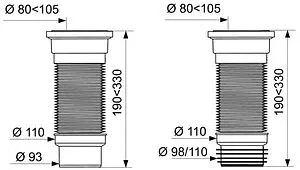 Гофра для унитаза Wirquin 190-330мм 70984969 Гофра для унитаза Wirquin 190-330мм 70984969, 2