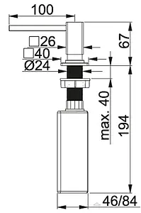 Дозатор Franke Centinox нержавеющая сталь 119.0176.059 Дозатор Franke Centinox нержавеющая сталь 119.0176.059, 2