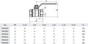Кран шаровый 1¼"в x 1¼"в Giacomini R950X026 Кран шаровый 1¼"в x 1¼"в Giacomini R950X026, 2