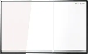 Клавиша смыва для унитаза Geberit Sigma 60 115.640.SI.1 стекло/белый, рамка/хром глянцевый Клавиша смыва для унитаза Geberit Sigma 60 115.640.SI.1 стекло/белый, рамка/хром глянцевый, 1