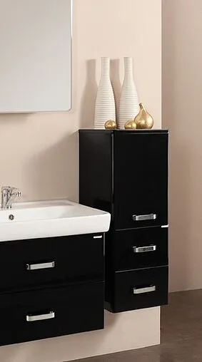 Шкаф-пенал подвесной Aquaton Америна 35 чёрный 1A137803AM950 Шкаф-пенал подвесной Aquaton Америна 35 чёрный 1A137803AM950