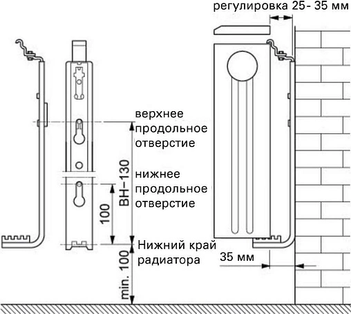 Монтажный комплект для нижнего подключения настенный 300мм Viessmann 7572538 Монтажный комплект для нижнего подключения настенный 300мм Viessmann 7572538