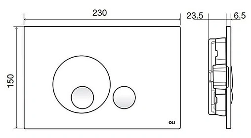 Клавиша смыва для унитаза OLI Globe 152952 черный матовый Клавиша смыва для унитаза OLI Globe 152952 черный матовый