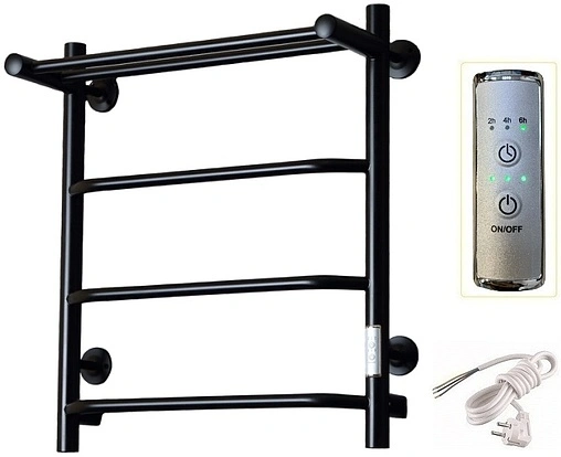 Полотенцесушитель электрический лесенка Тругор Пэк сп 6 П 60х50 черный матовый ВГП