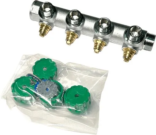 Коллектор регулирующий проходной 4 отвода ¾&quot;в/н x ½&quot;н Uni-fitt 414C3240