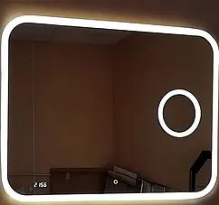 Зеркало с подсветкой Continent Demure Led 91.5x68.5 с линзой слева и подогревом белый ЗЛП253