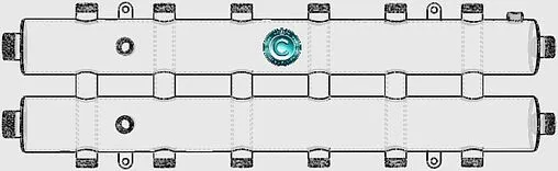 Коллектор распределительный 7 контуров 1¼&quot;н x 1&quot;н Север-R-КМ7(Aisi) 1955037