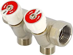 Коллектор регулирующий проходной 2 отвода ¾&quot;в/н x ¾&quot;ек Uni-fitt 402N3320, 1