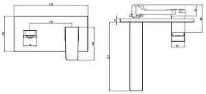 Смеситель для раковины из стены Villeroy&Boch Architectura Square хром TVW12500300061 Смеситель для раковины из стены Villeroy&Boch Architectura Square хром TVW12500300061, 2