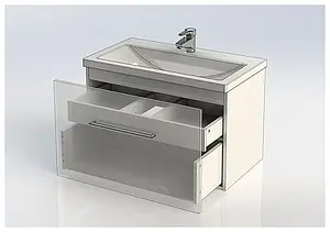 Тумба под умывальник подвесная Aquanet Порто 80 белый 00195731, 4