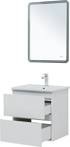 Тумба-умывальник подвесная Aquanet Эмбер 60 белый матовый 00330465+11060-KL